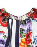 Dolce & Gabbana Mehrfarbiges Patchwork-Minikleid aus Baumwollpopeline