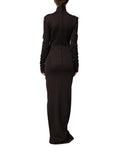 Dolce & Gabbana Braunes Rollkragen-Jersey-Maxikleid