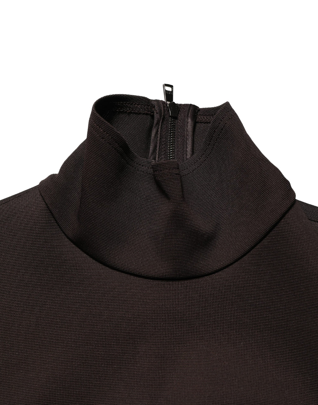 Dolce & Gabbana Braunes Rollkragen-Jersey-Maxikleid