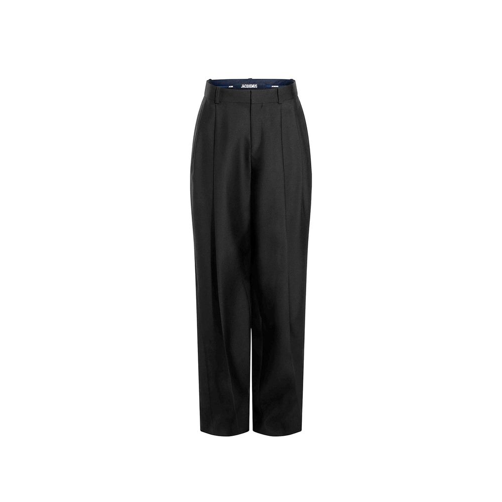 Jacquemus Schwarze Seidenhose mit ausgestelltem Bein
