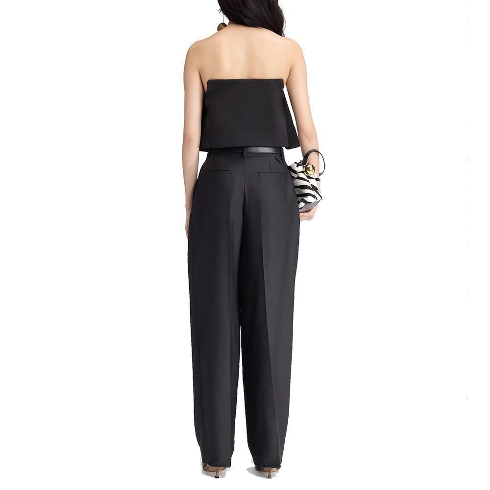 Jacquemus Schwarze Seidenhose mit ausgestelltem Bein