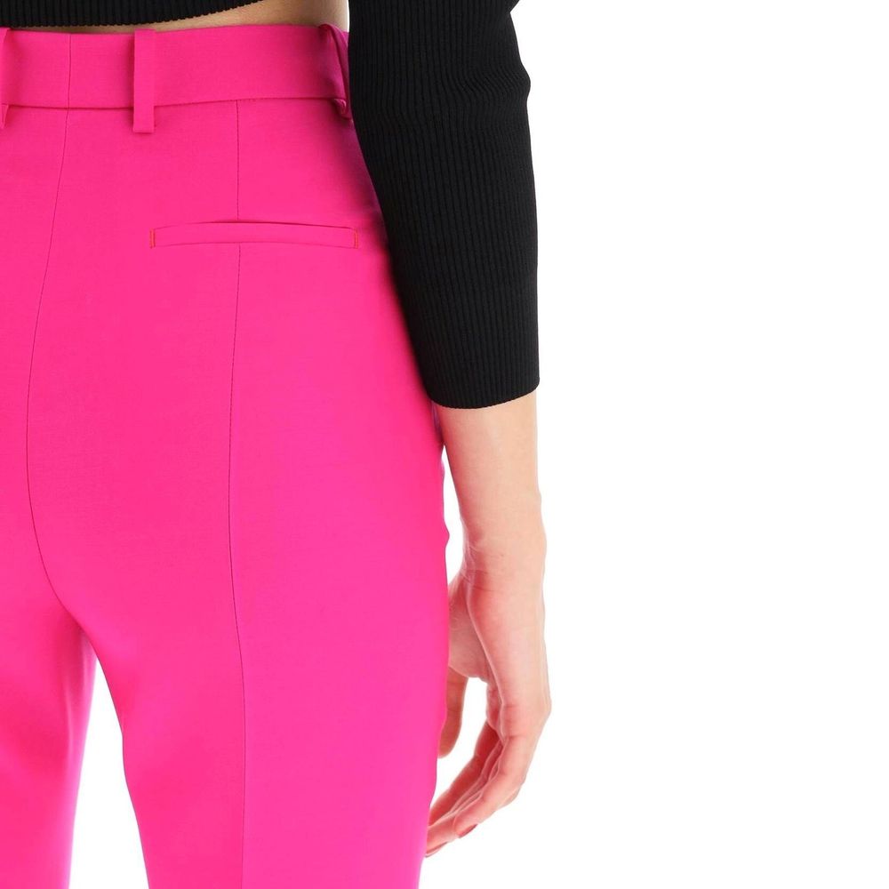 Alexander McQueen Gestreifte Wollhose in Cropped-Länge