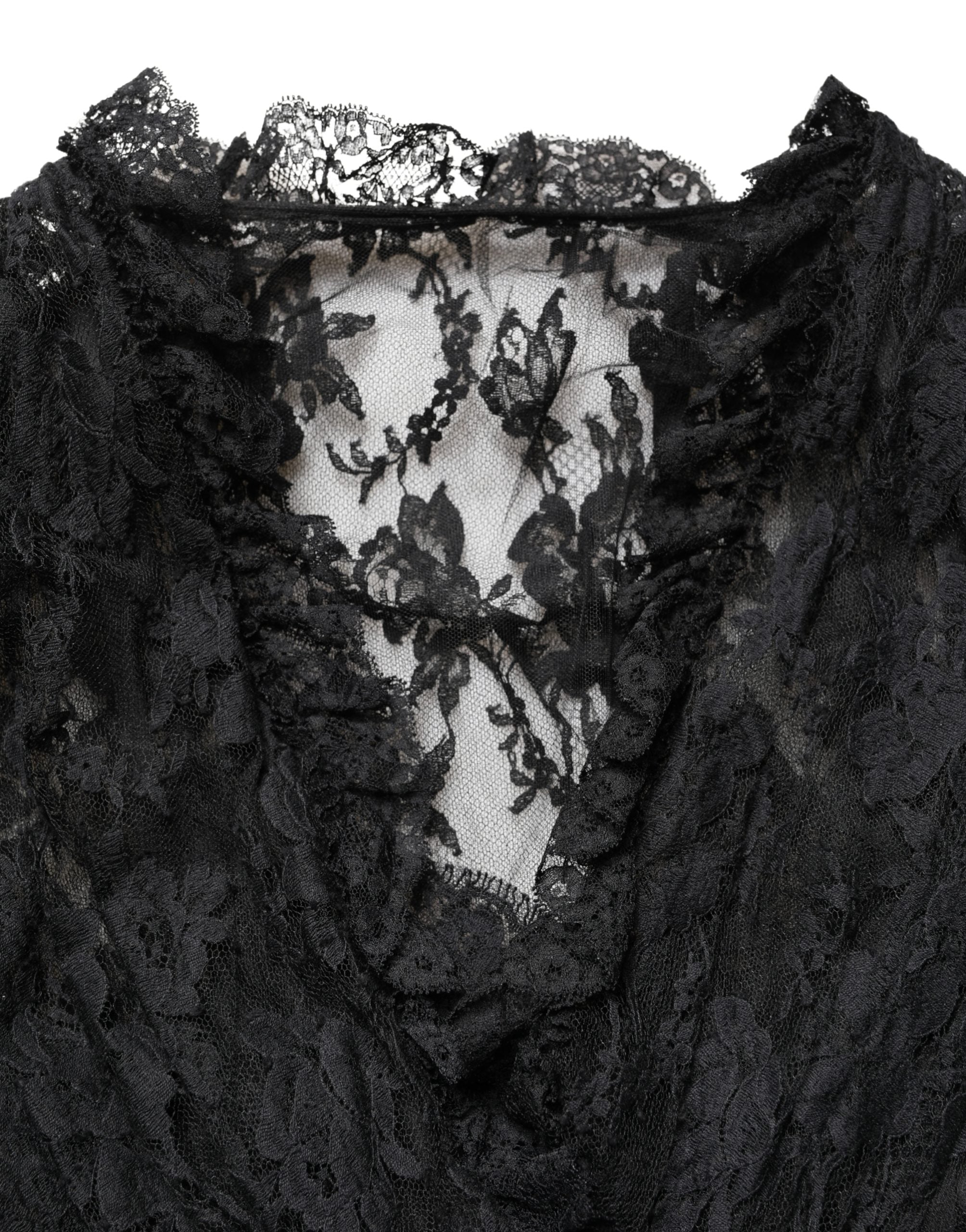 Dolce & Gabbana Schwarzes Spitzen-Abendkleid in A-Linie