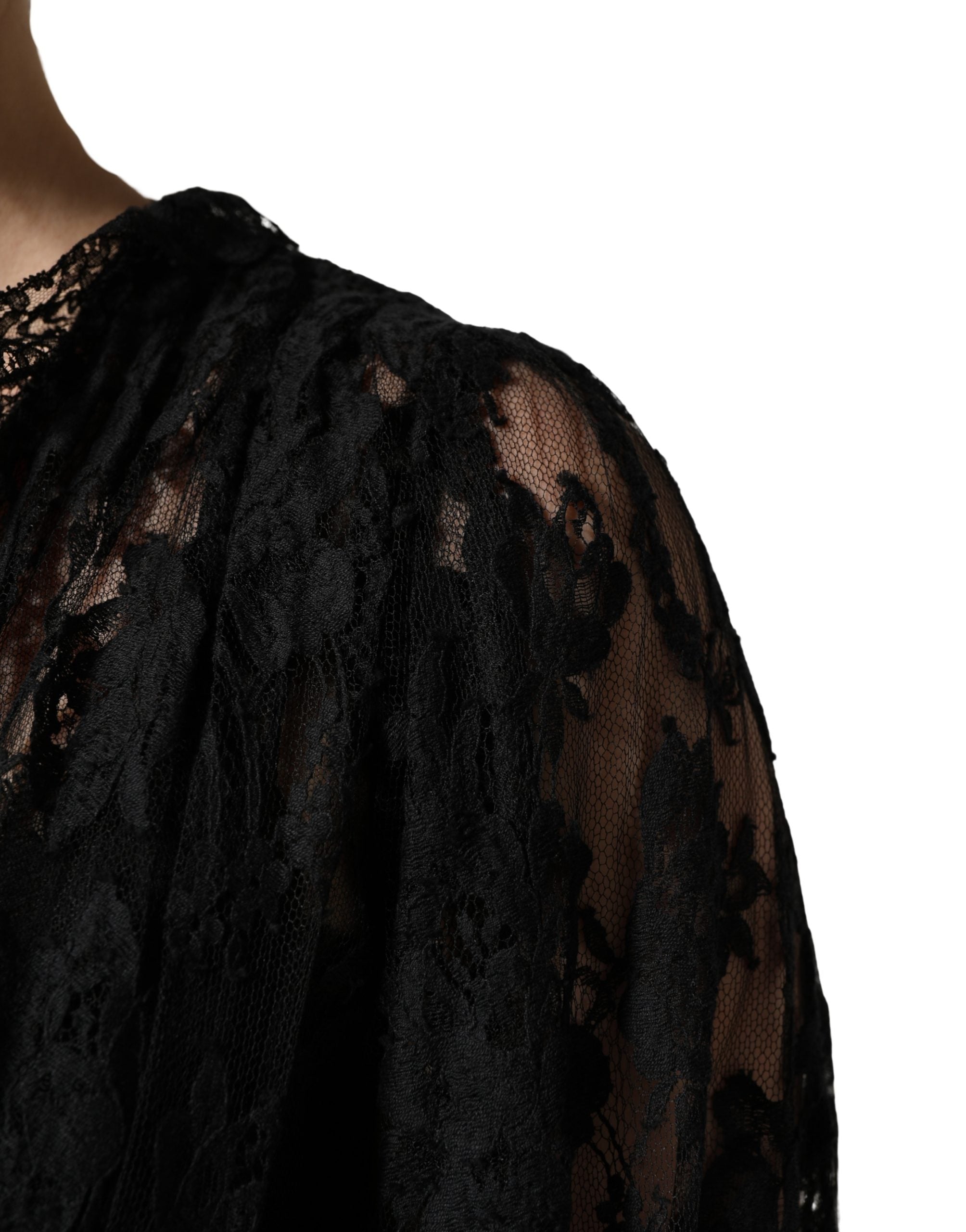 Dolce & Gabbana Schwarzes Spitzen-Abendkleid in A-Linie
