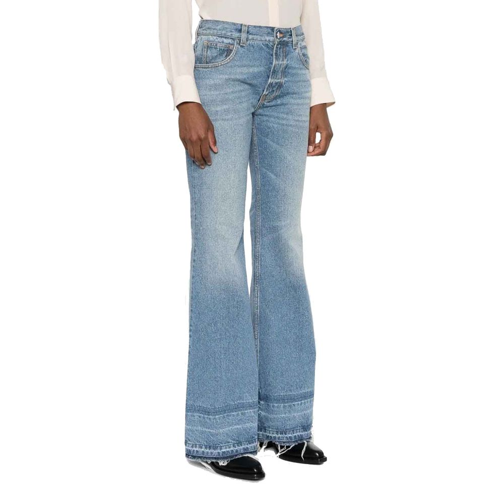 Chloé Blaue Bootcut-Jeans aus Baumwolle