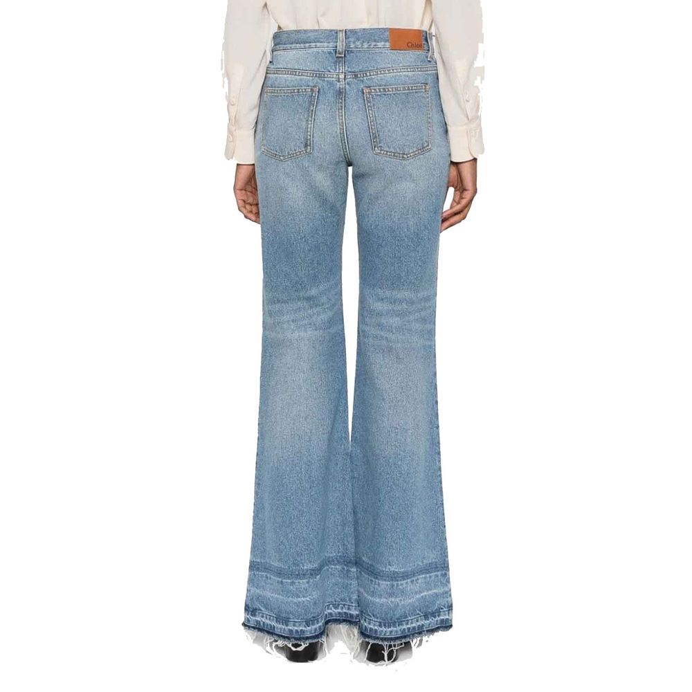 Chloé Blaue Bootcut-Jeans aus Baumwolle