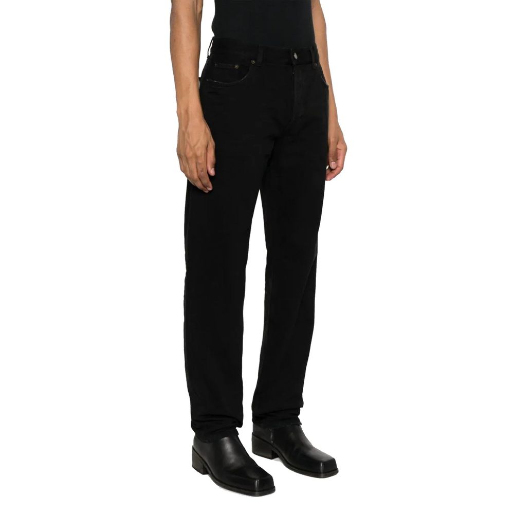 Saint Laurent Schwarze Baumwoll-Jeans mit geradem Bein