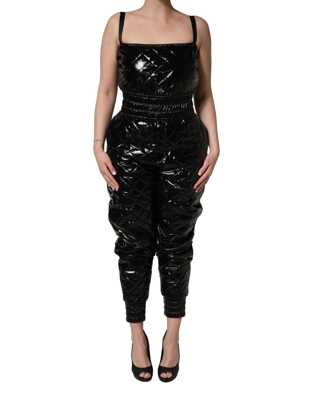 Dolce & Gabbana Schwarzer ärmelloser Jumpsuit im Kleid-Stil