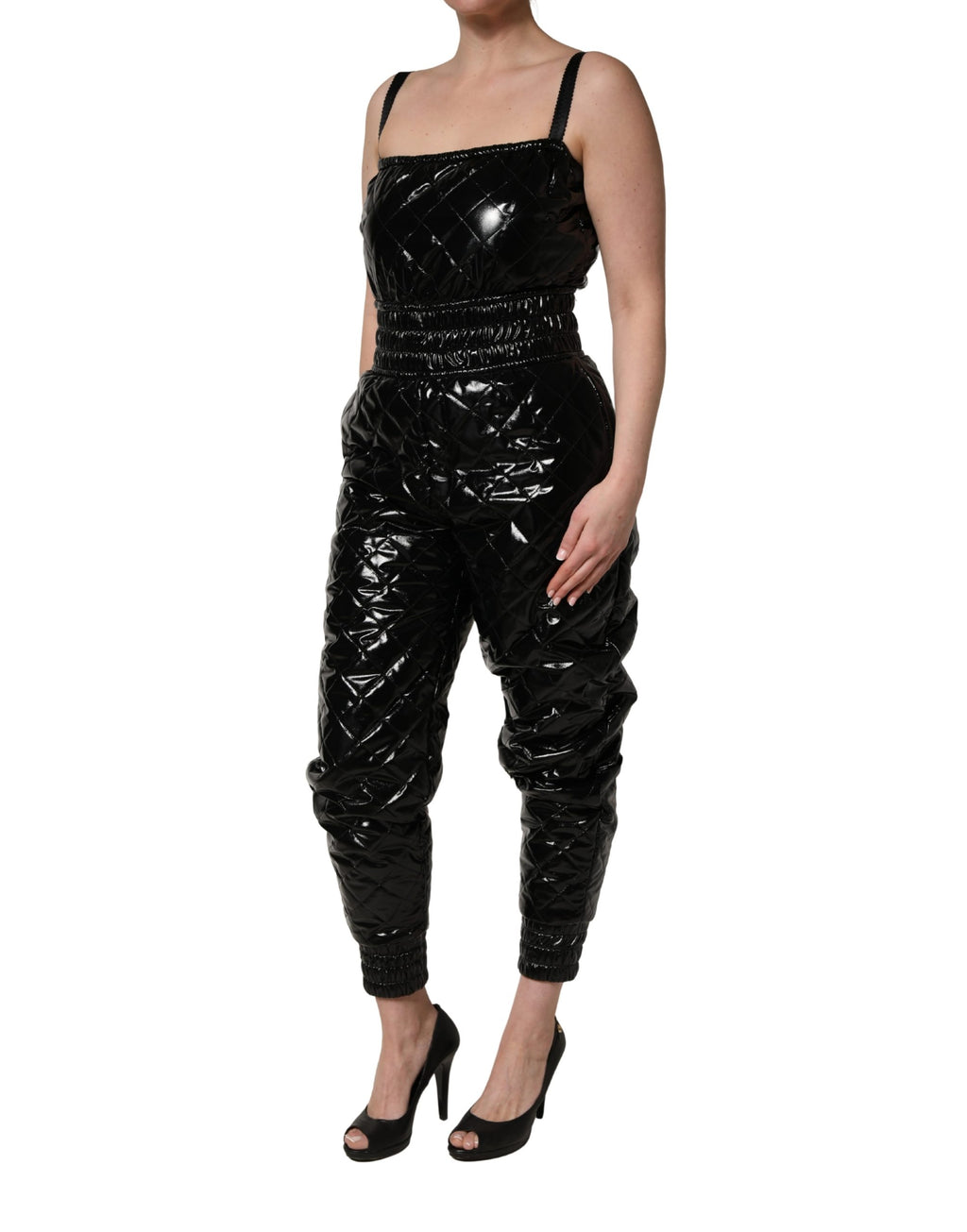 Dolce & Gabbana Schwarzer ärmelloser Jumpsuit im Kleid-Stil