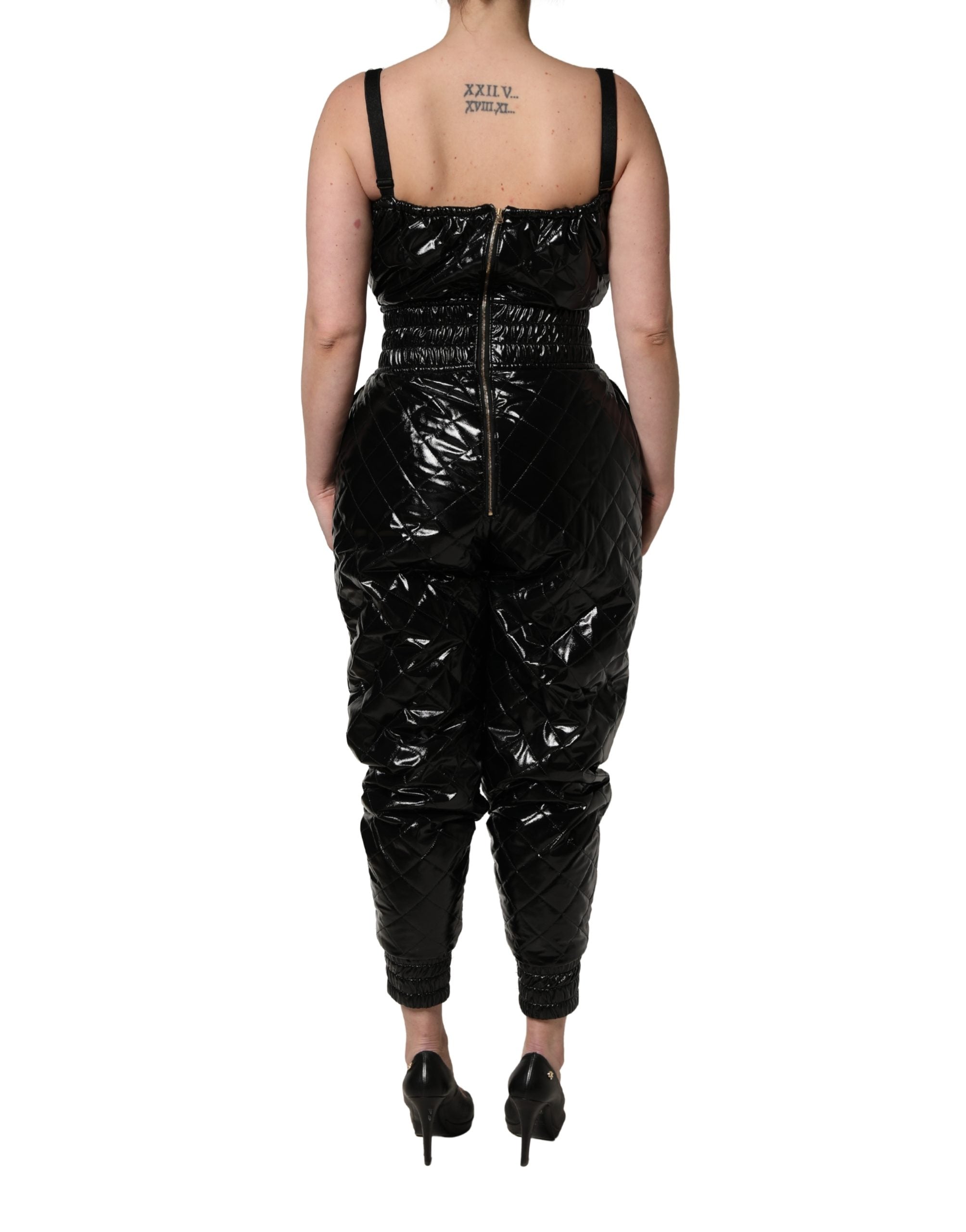 Dolce & Gabbana Schwarzer ärmelloser Jumpsuit im Kleid-Stil