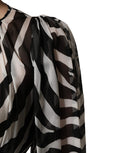 MSGM Mini-Kleid mit Puffärmeln in Schwarz-Weißem Zebra-Muster
