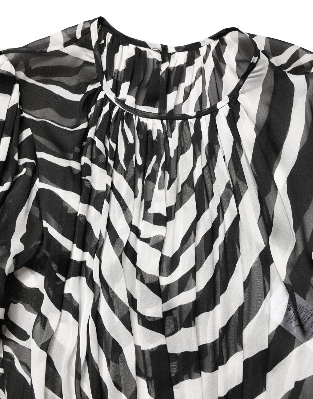 MSGM Mini-Kleid mit Puffärmeln in Schwarz-Weißem Zebra-Muster
