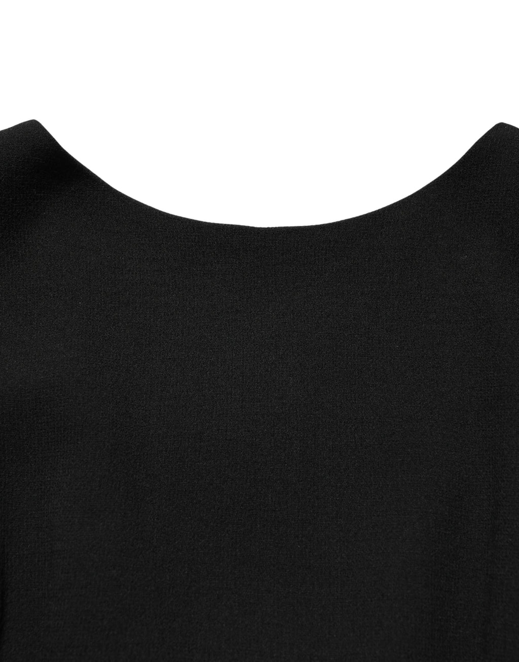 Dolce & Gabbana Schwarzes Midikleid aus Wollkrepp mit langen Ärmeln