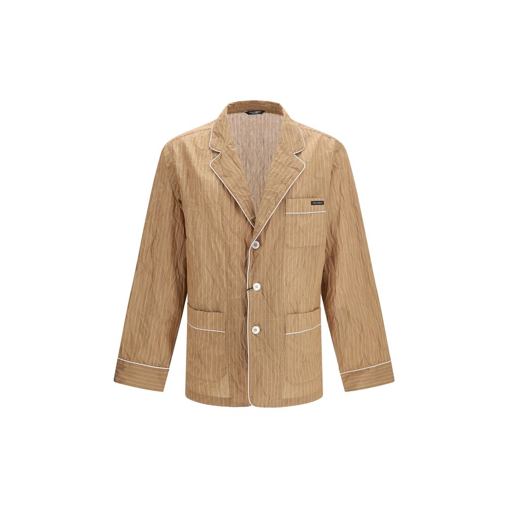 Dolce & Gabbana Beige Leinen-Morgenmantel