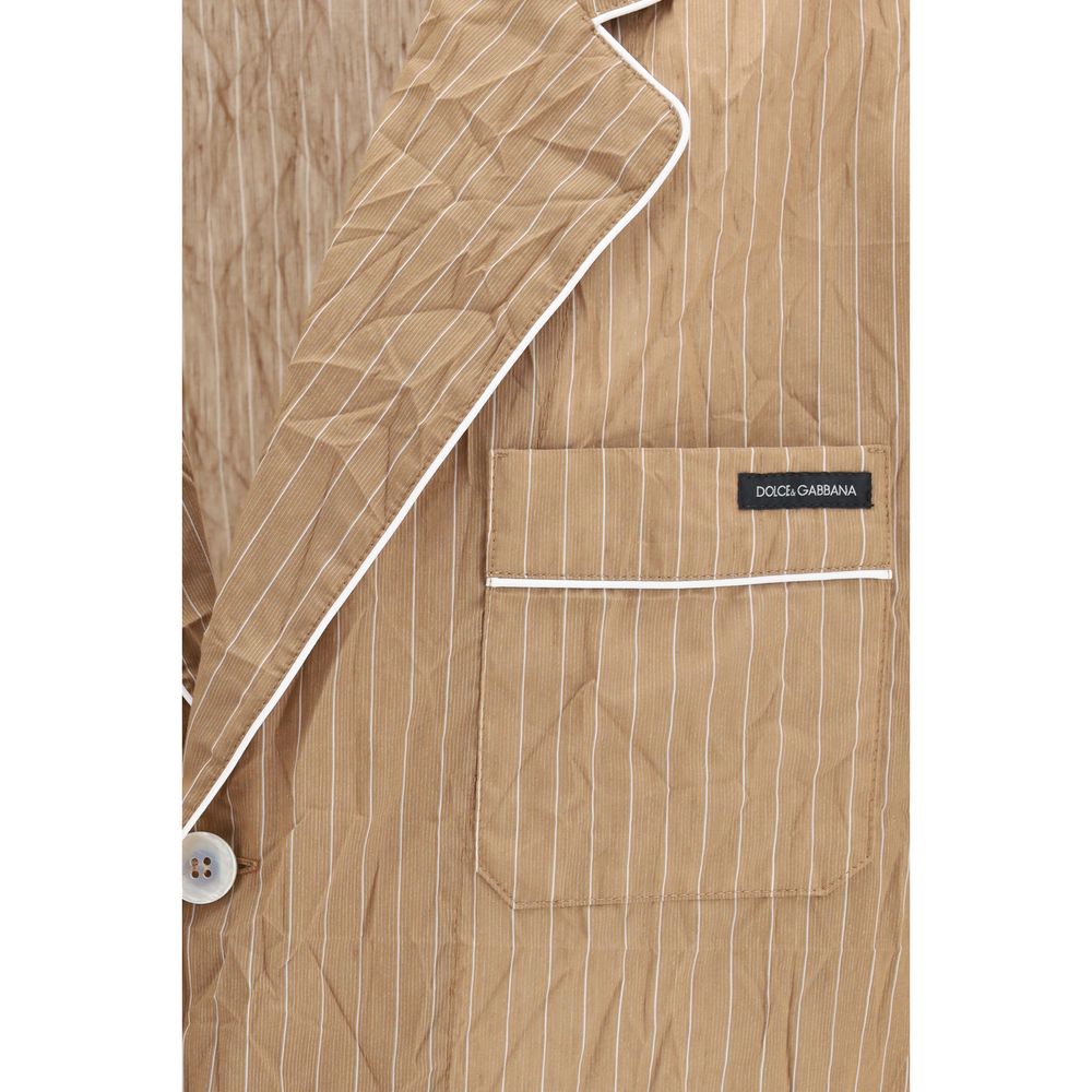 Dolce & Gabbana Beige Leinen-Morgenmantel