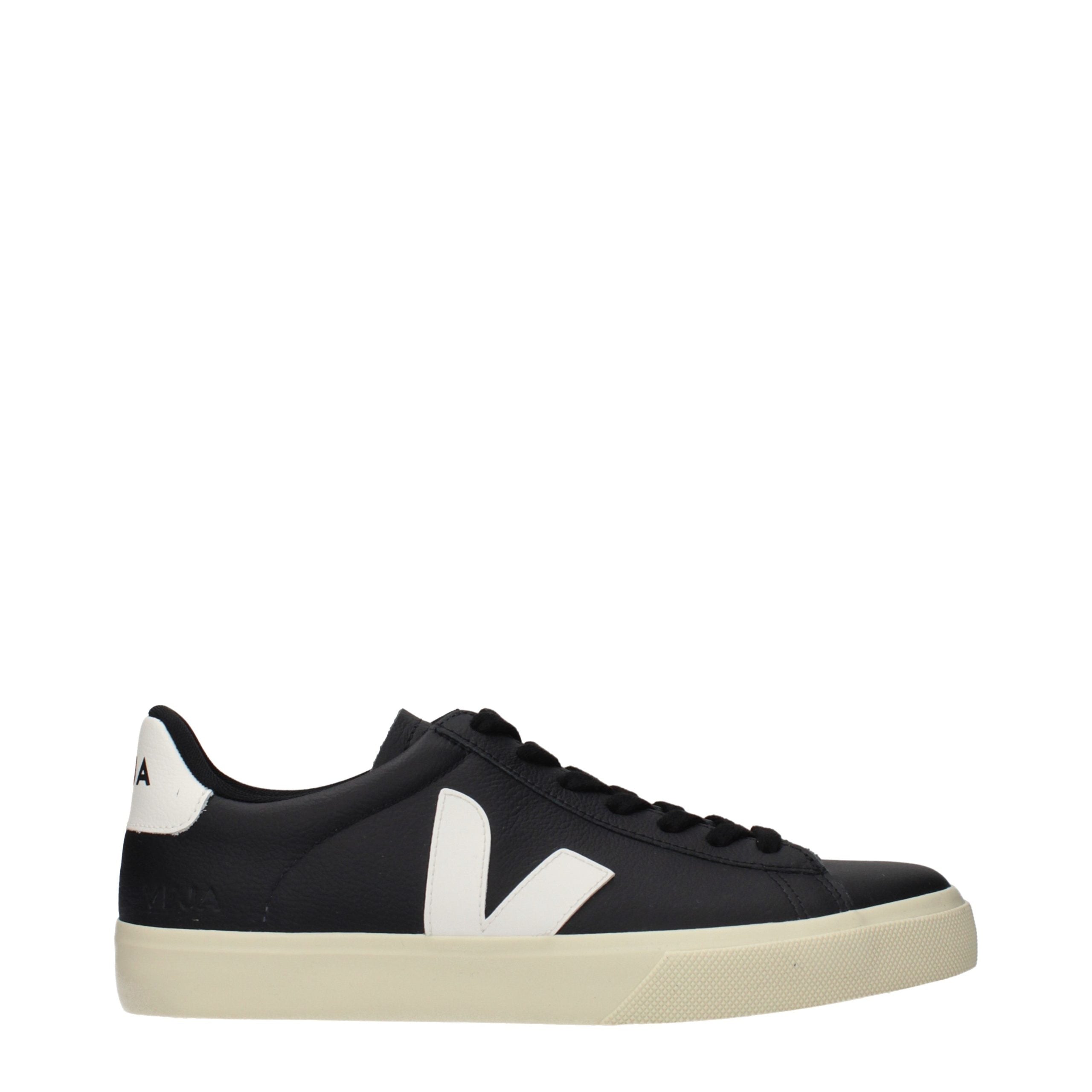 Veja Schwarze Leder Low-Top-Sneaker
