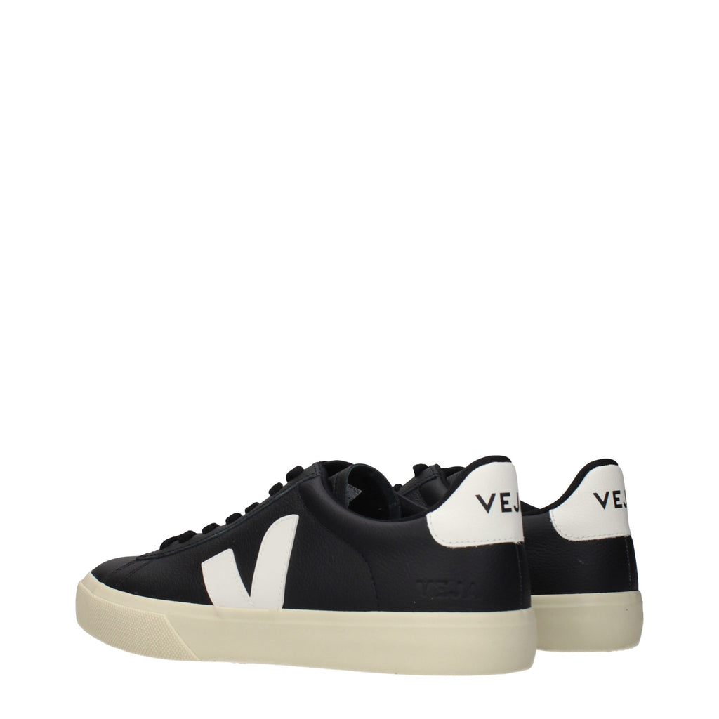 Veja Schwarze Leder Low-Top-Sneaker