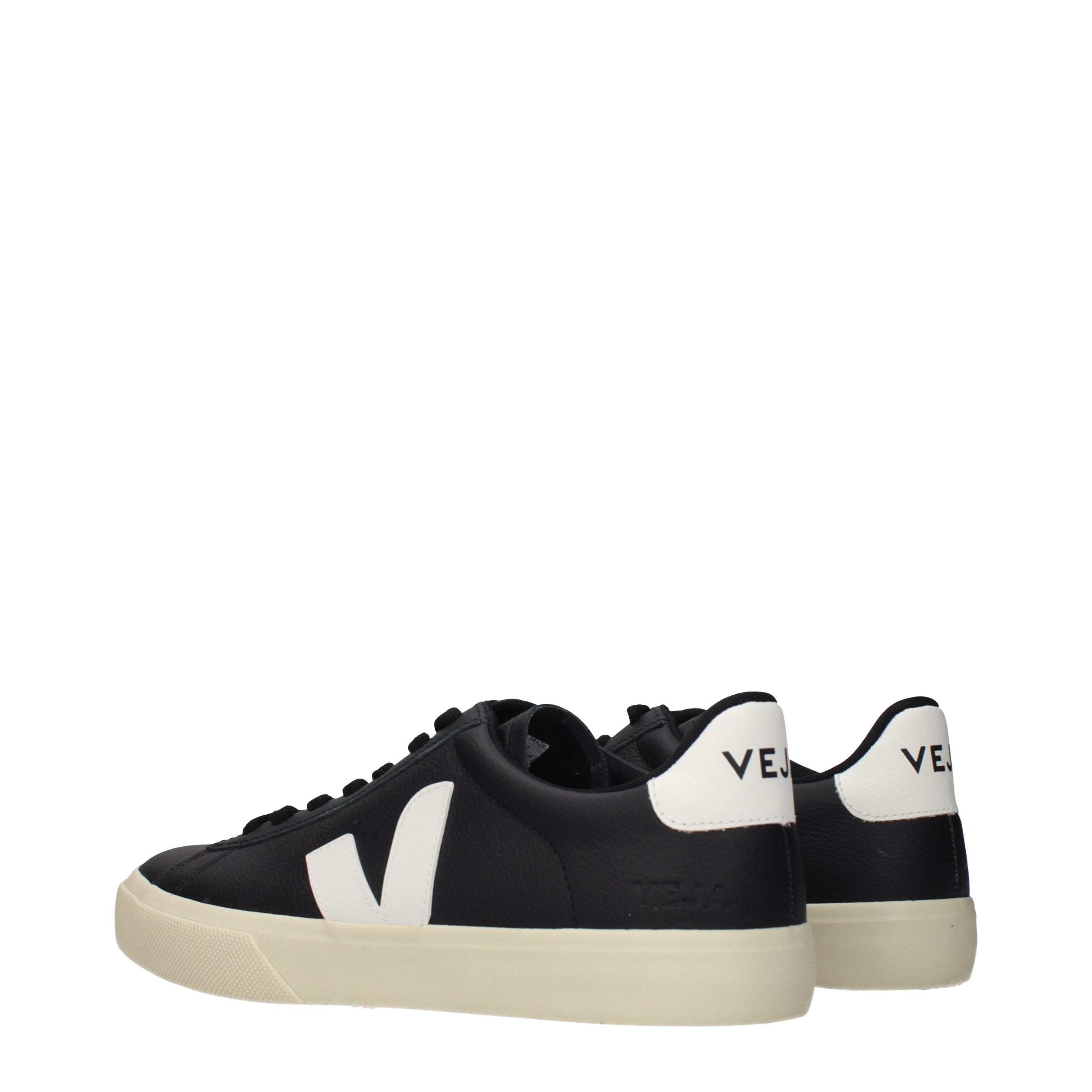 Veja Schwarze Leder Low-Top-Sneaker