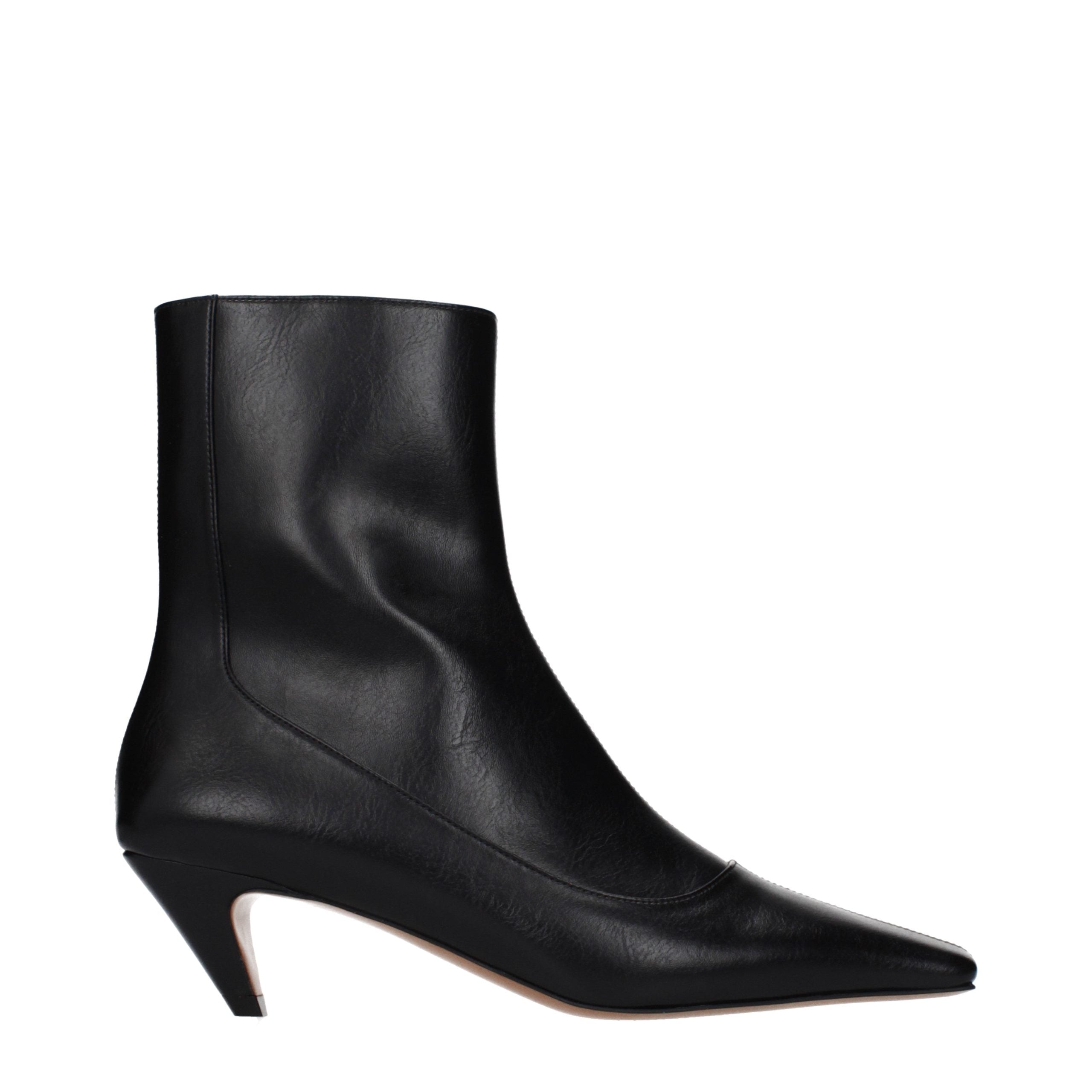 Stella McCartney Schwarze Leder-Stiefeletten