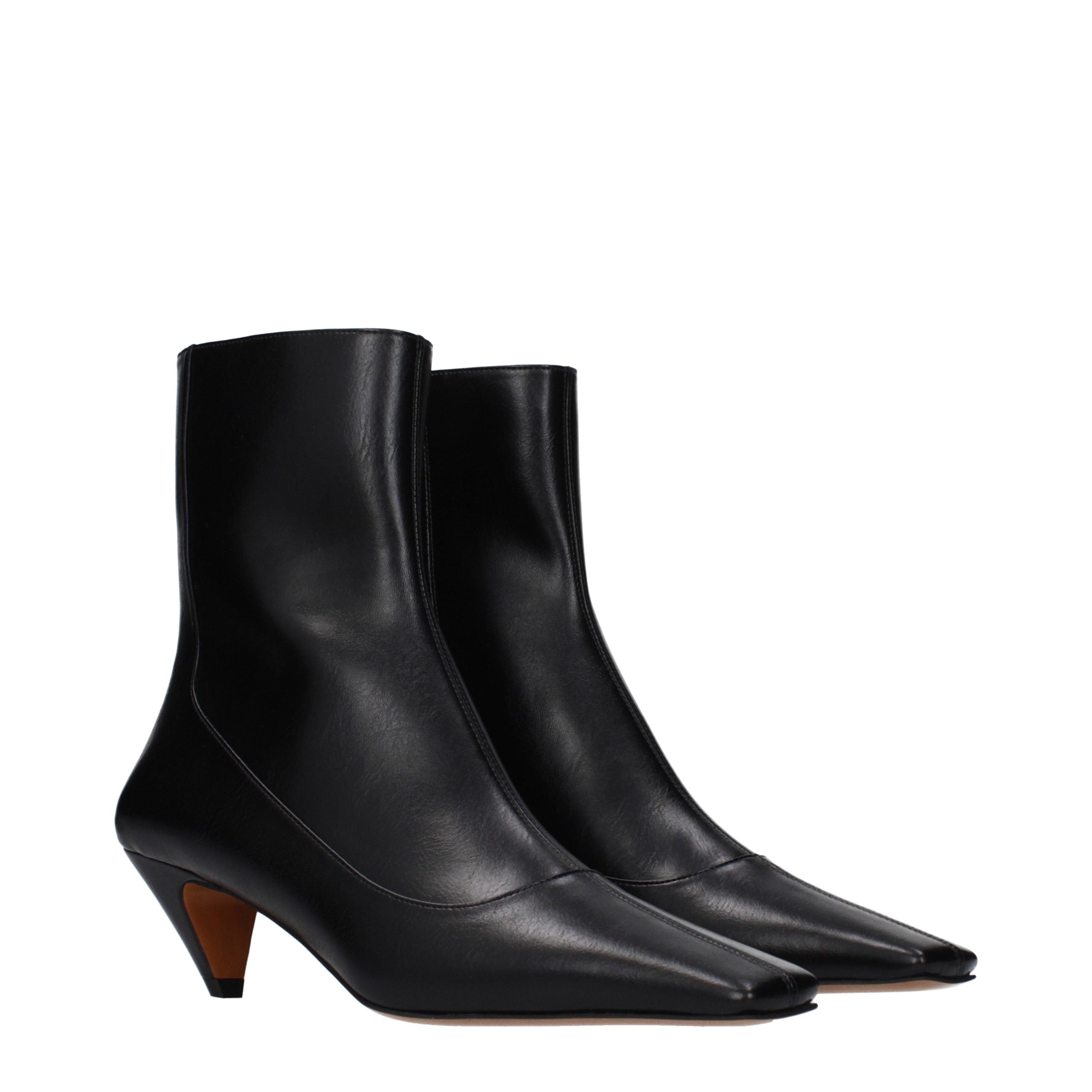 Stella McCartney Schwarze Leder-Stiefeletten