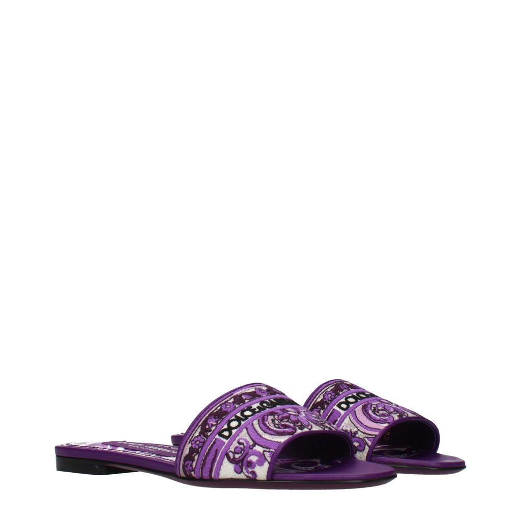 Dolce & Gabbana Violette Stoff-Slipper