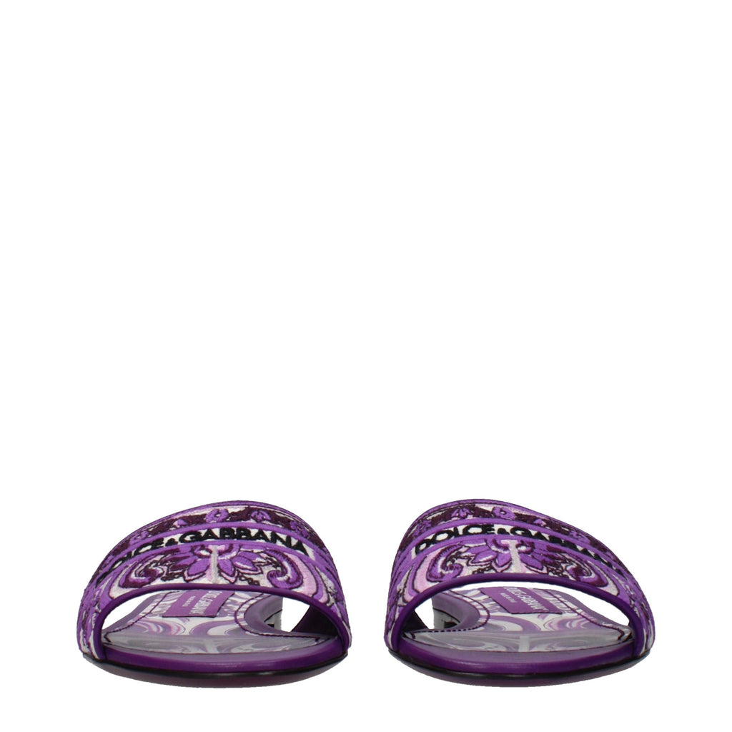 Dolce & Gabbana Violette Stoff-Slipper