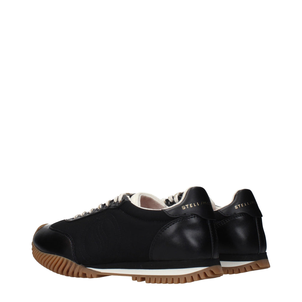 Stella McCartney Schwarze Stoff-Sneaker mit niedrigem Schaft