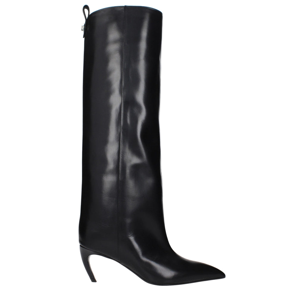 The Attico Schwarze Lederstiefel