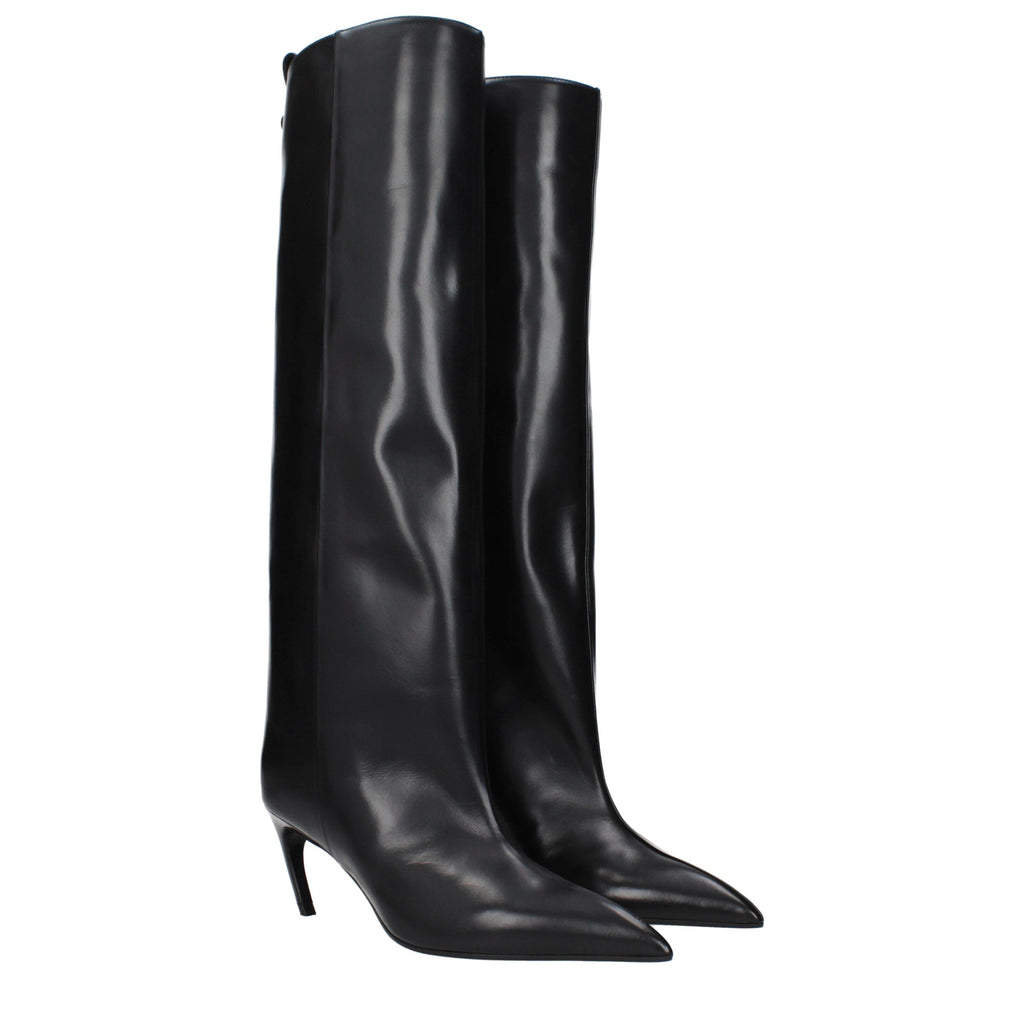 The Attico Schwarze Lederstiefel