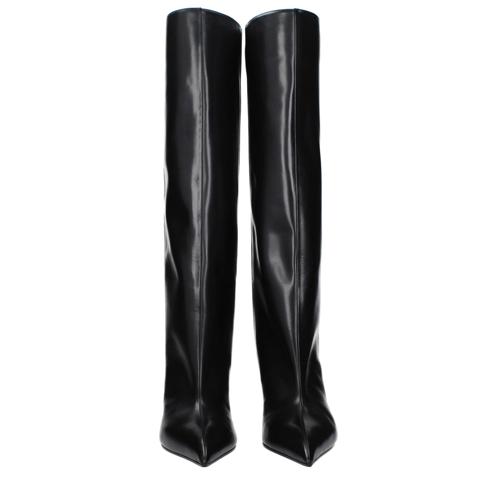 The Attico Schwarze Lederstiefel