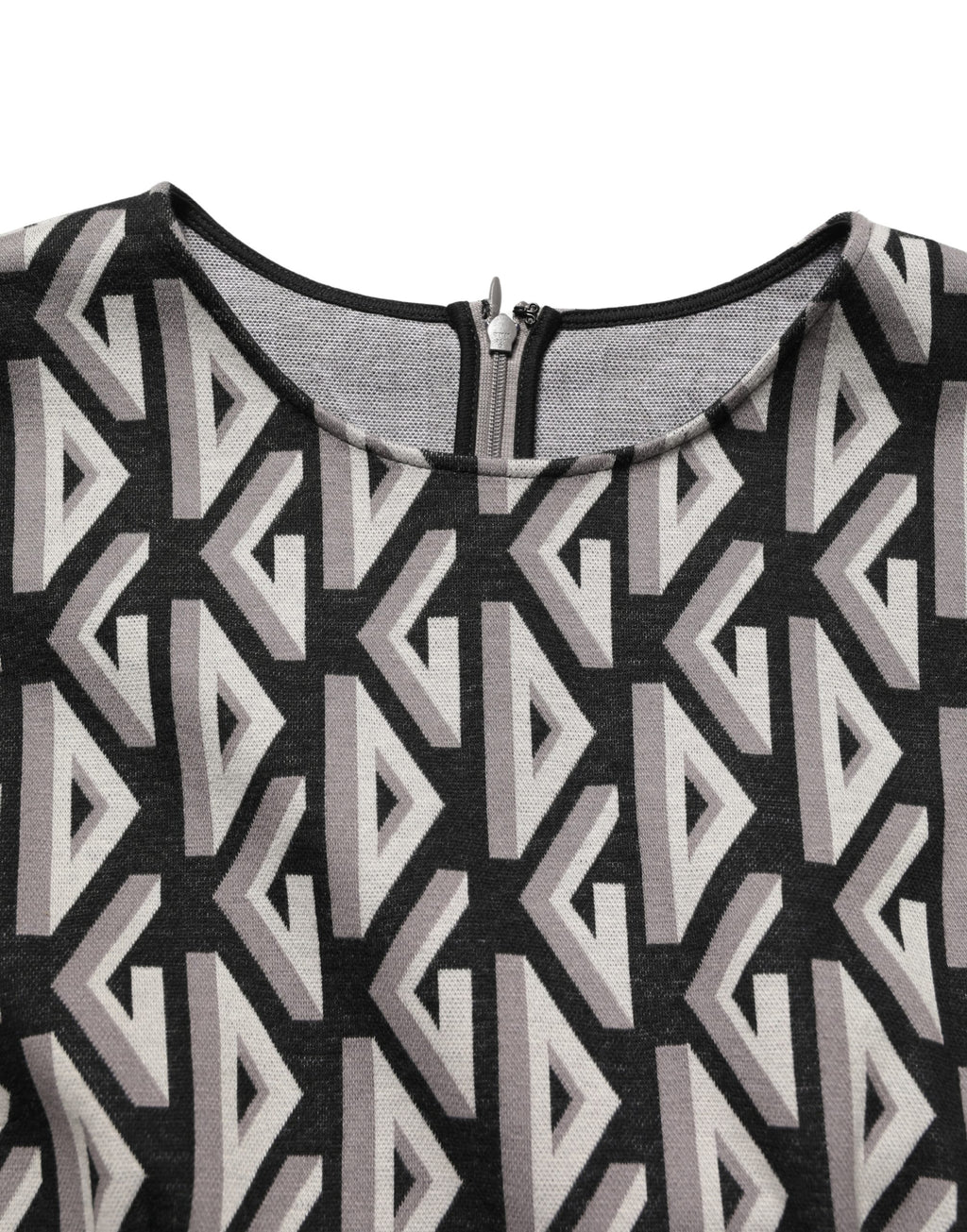 Dolce & Gabbana Schwarzes Kleid aus Baumwolle mit Logo-Print, knielang