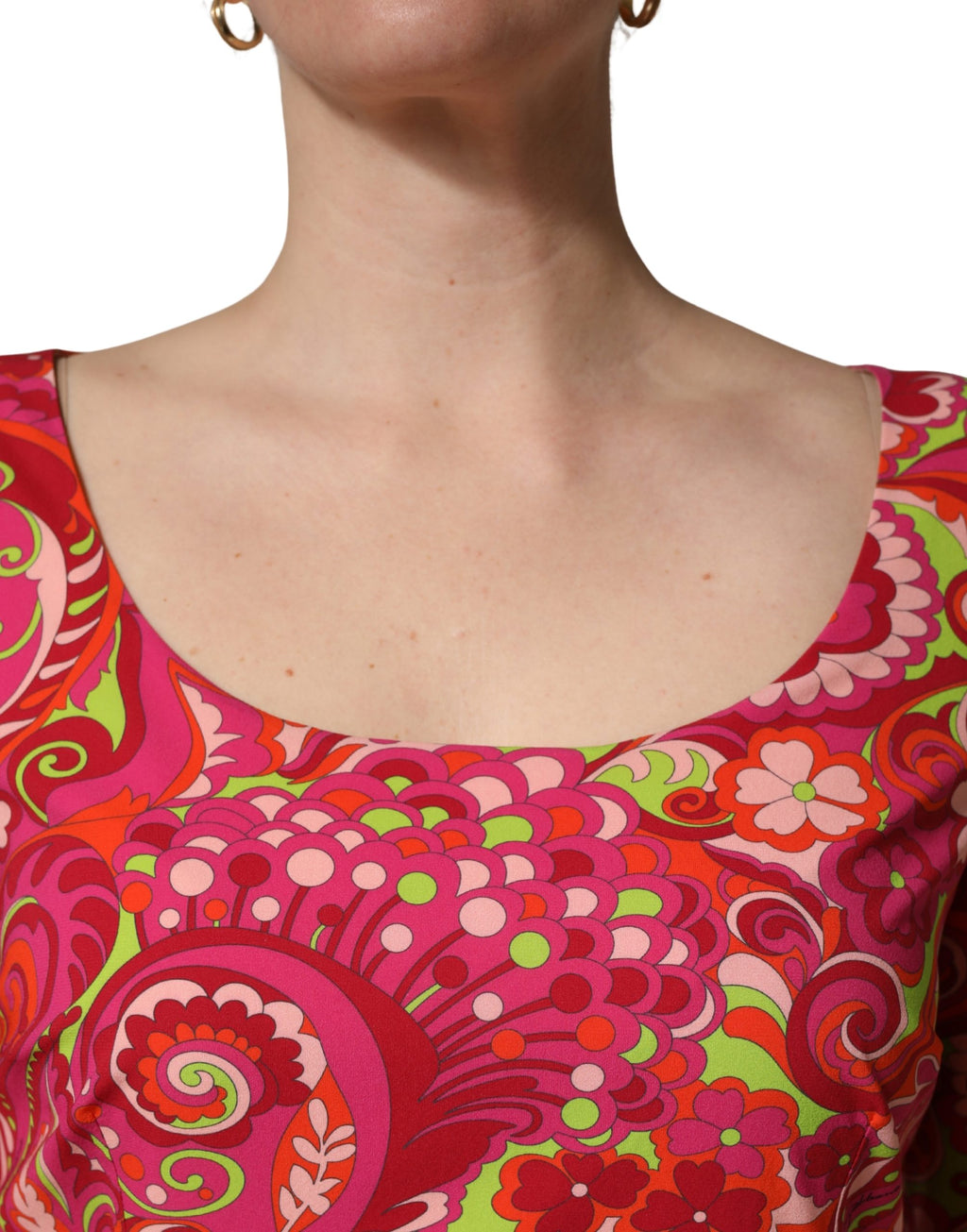 Dolce & Gabbana Rotes Maxikleid mit Paisley- und Blumenprint