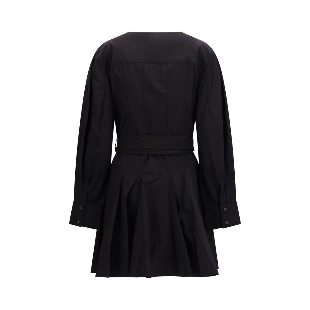 Ganni Schwarzes Baumwoll-Freizeitkleid