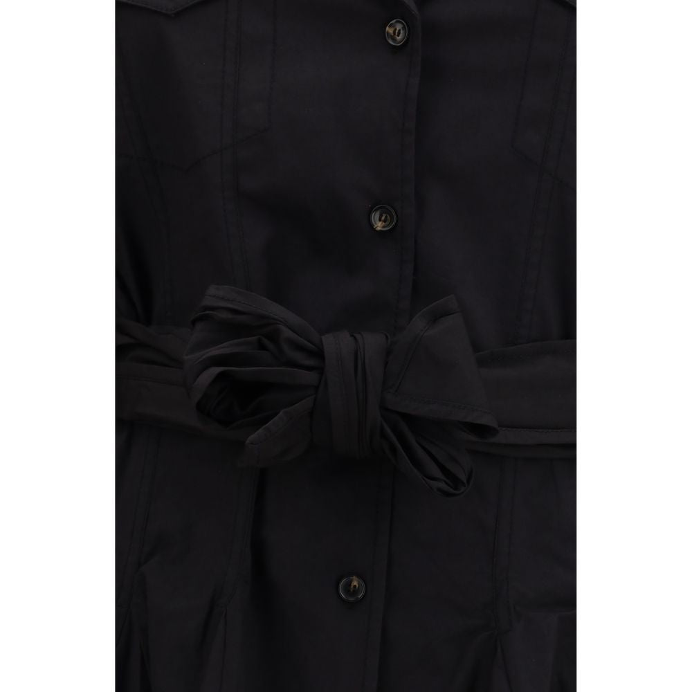 Ganni Schwarzes Baumwoll-Freizeitkleid
