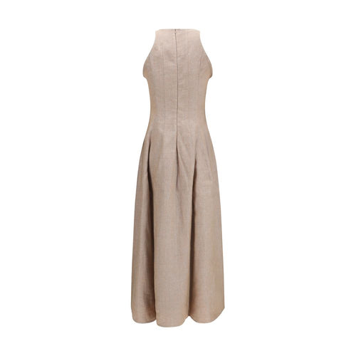 Brunello Cucinelli Beige Leinen-Freizeitkleid