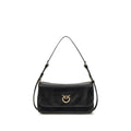 PINKO Schwarze Bos Taurus Kalbsleder Schultertasche