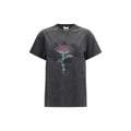Ganni Graues Baumwoll-T-Shirt