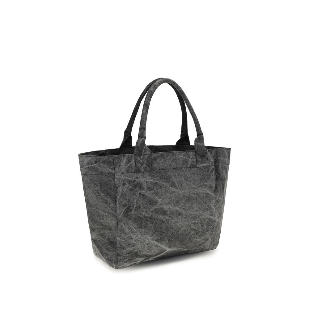 Ganni Graue Schultertasche aus recycelter Baumwolle