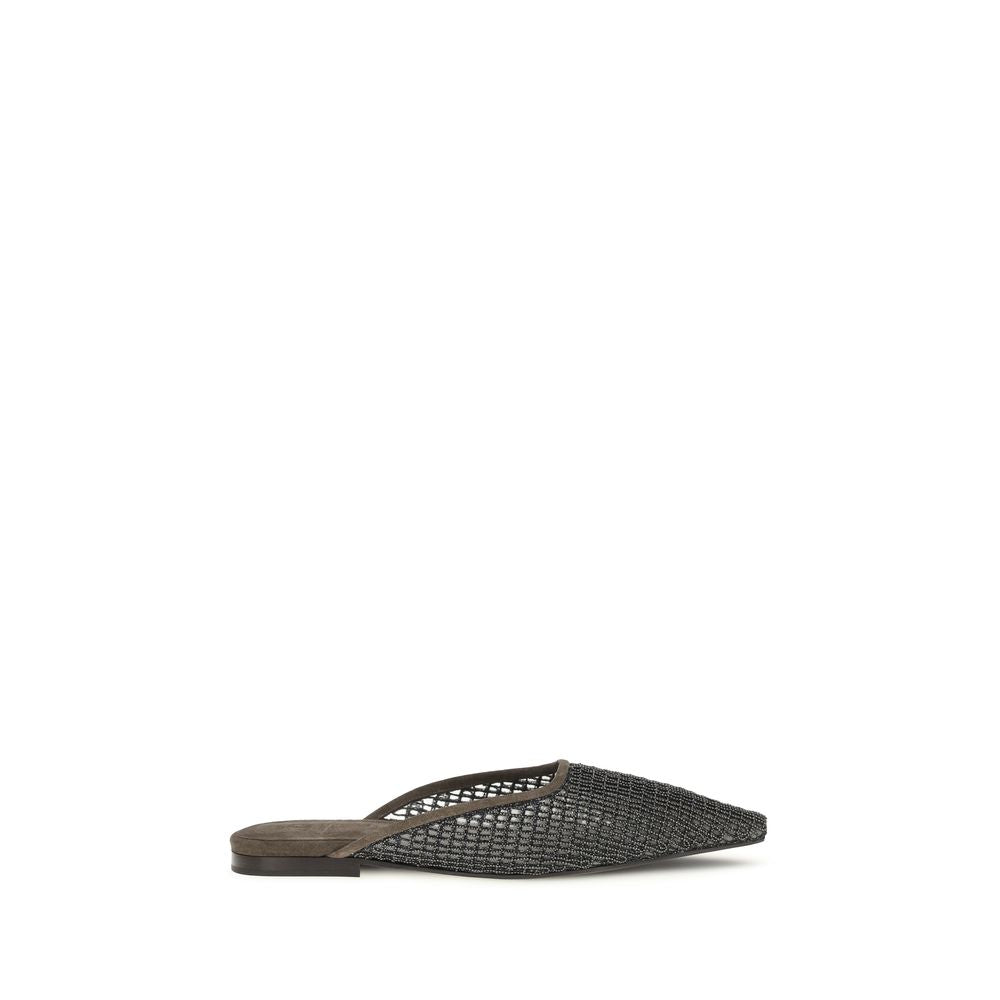 Brunello Cucinelli Braune Kalbsleder-Ballerinas Bos Taurus