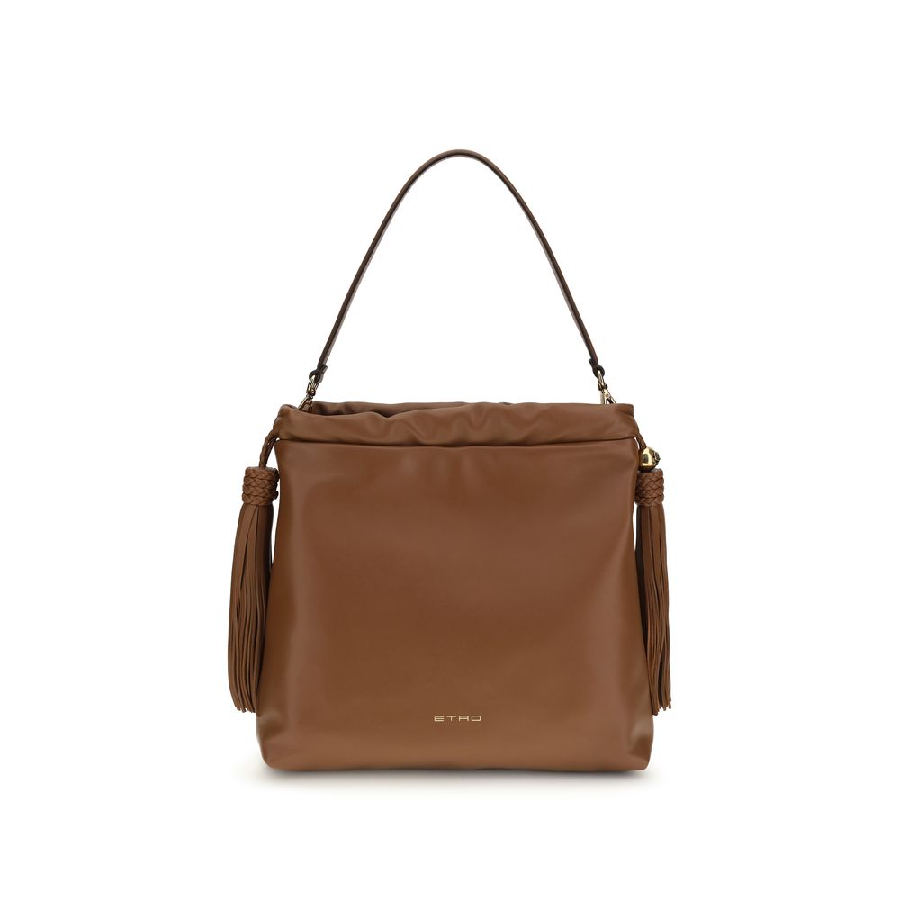 Etro Braune Lammleder Schultertasche Ovis Aries Aries