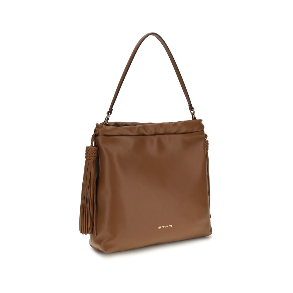 Etro Braune Lammleder Schultertasche Ovis Aries Aries