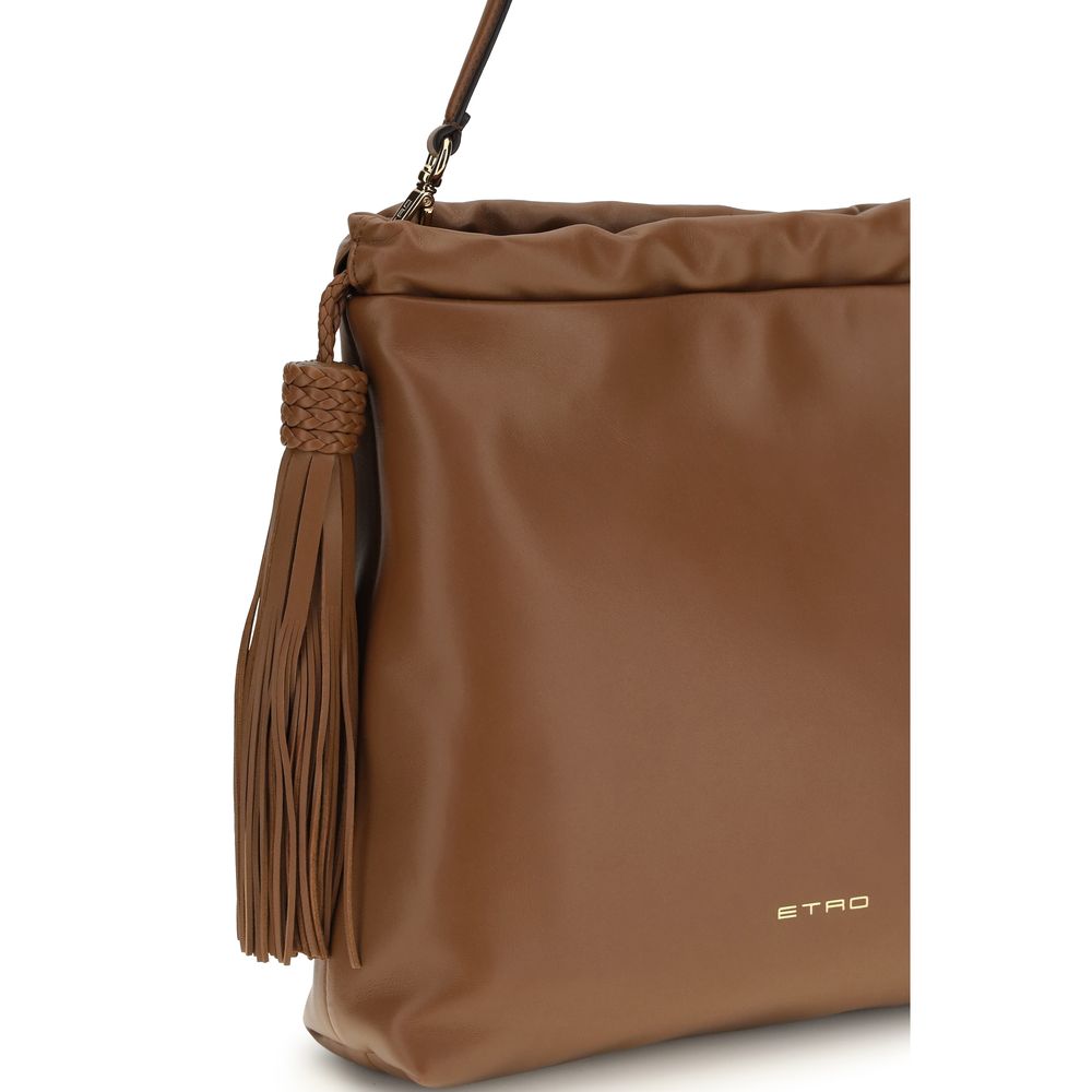 Etro Braune Lammleder Schultertasche Ovis Aries Aries