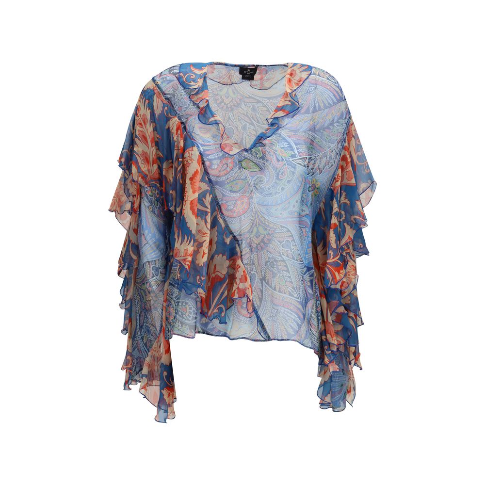 Etro Mehrfarbiges Seidenhemd mit Muster