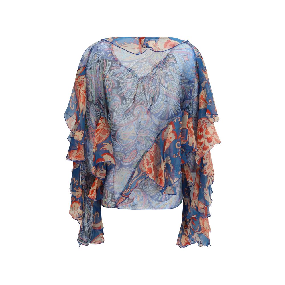 Etro Mehrfarbiges Seidenhemd mit Muster