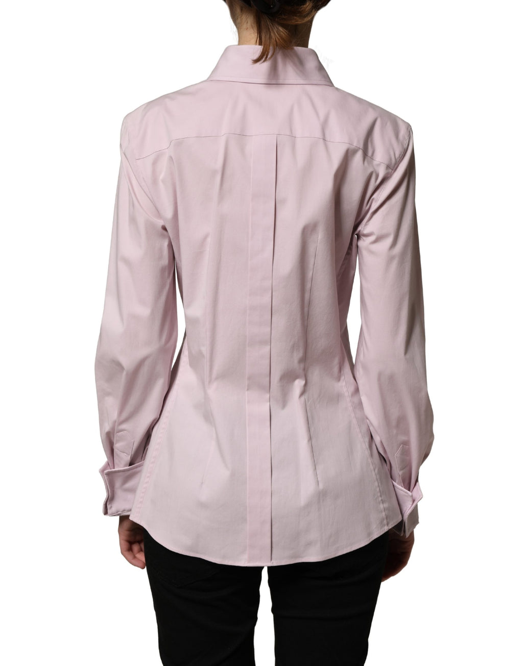Dolce & Gabbana Pink Cotton Long Sleeves Collared Shirt Top