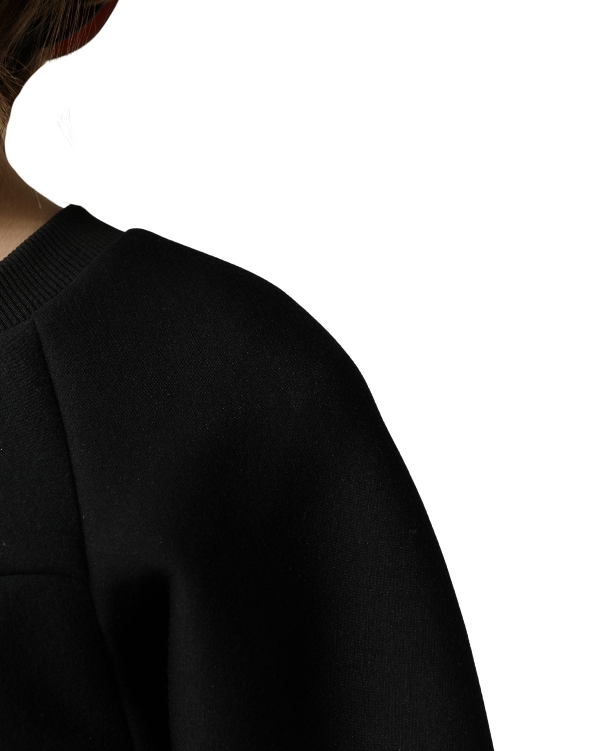 Philosophy Schwarzer Cropped Sweatshirt-Pullover mit Reißverschluss hinten