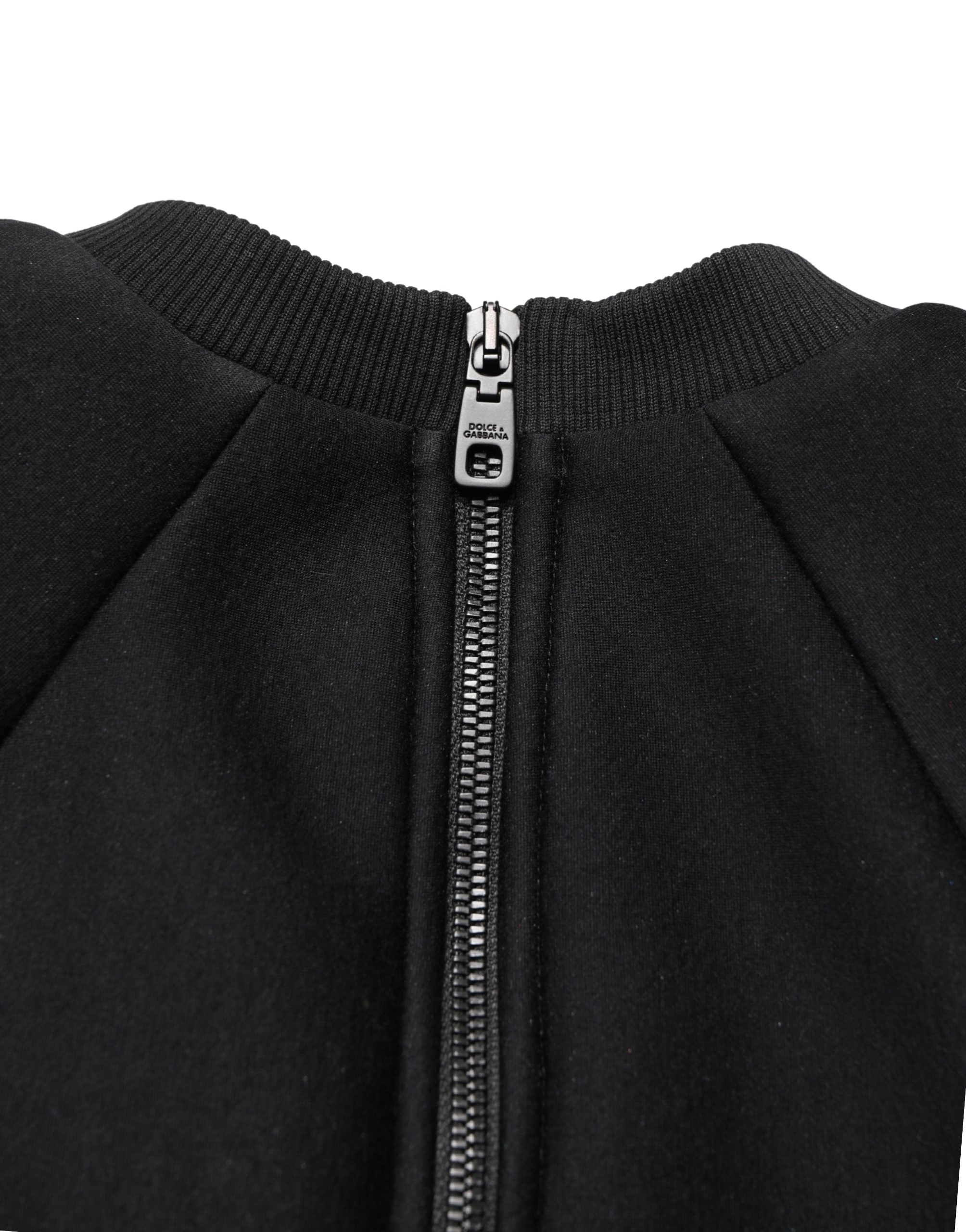 Philosophy Schwarzer Cropped Sweatshirt-Pullover mit Reißverschluss hinten