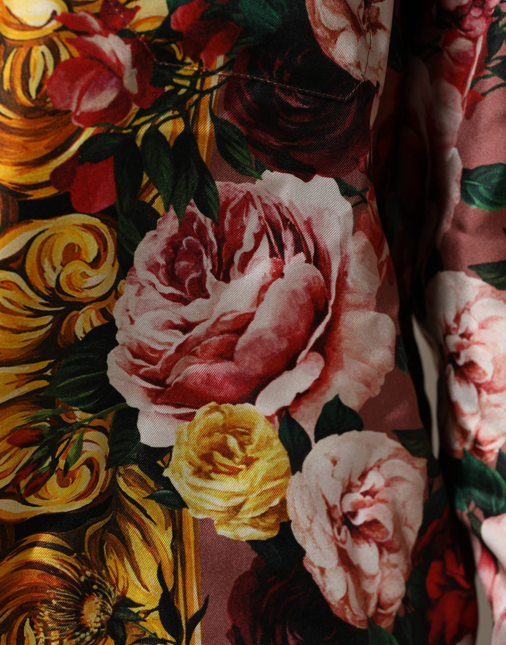 Dolce & Gabbana Mehrfarbiges Blumen-Langarmhemd mit Knopfleiste