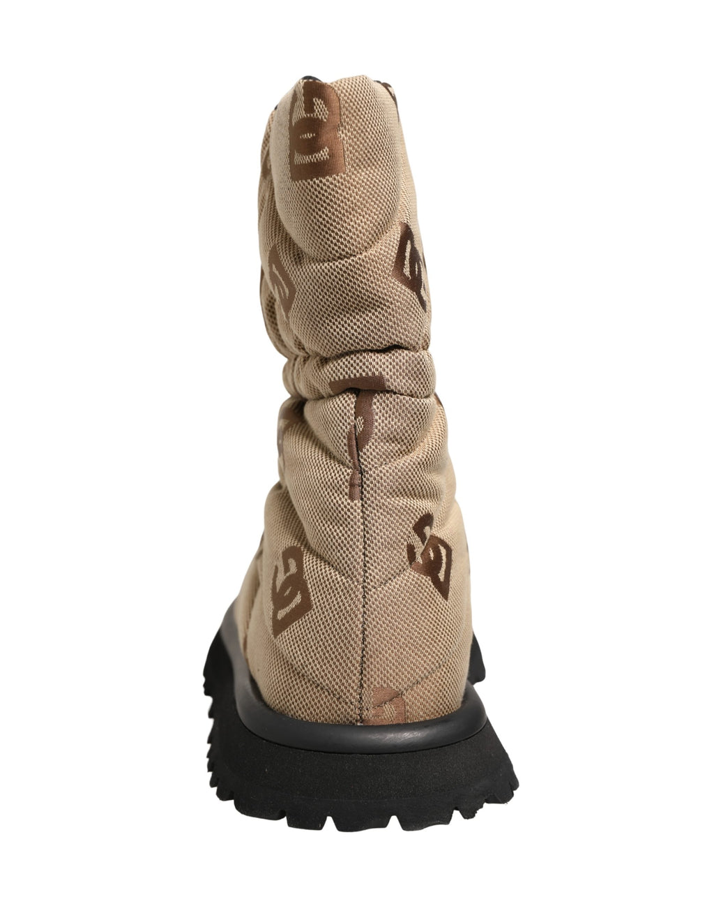 Dolce & Gabbana Braune Schnürstiefel mit Logo-Print