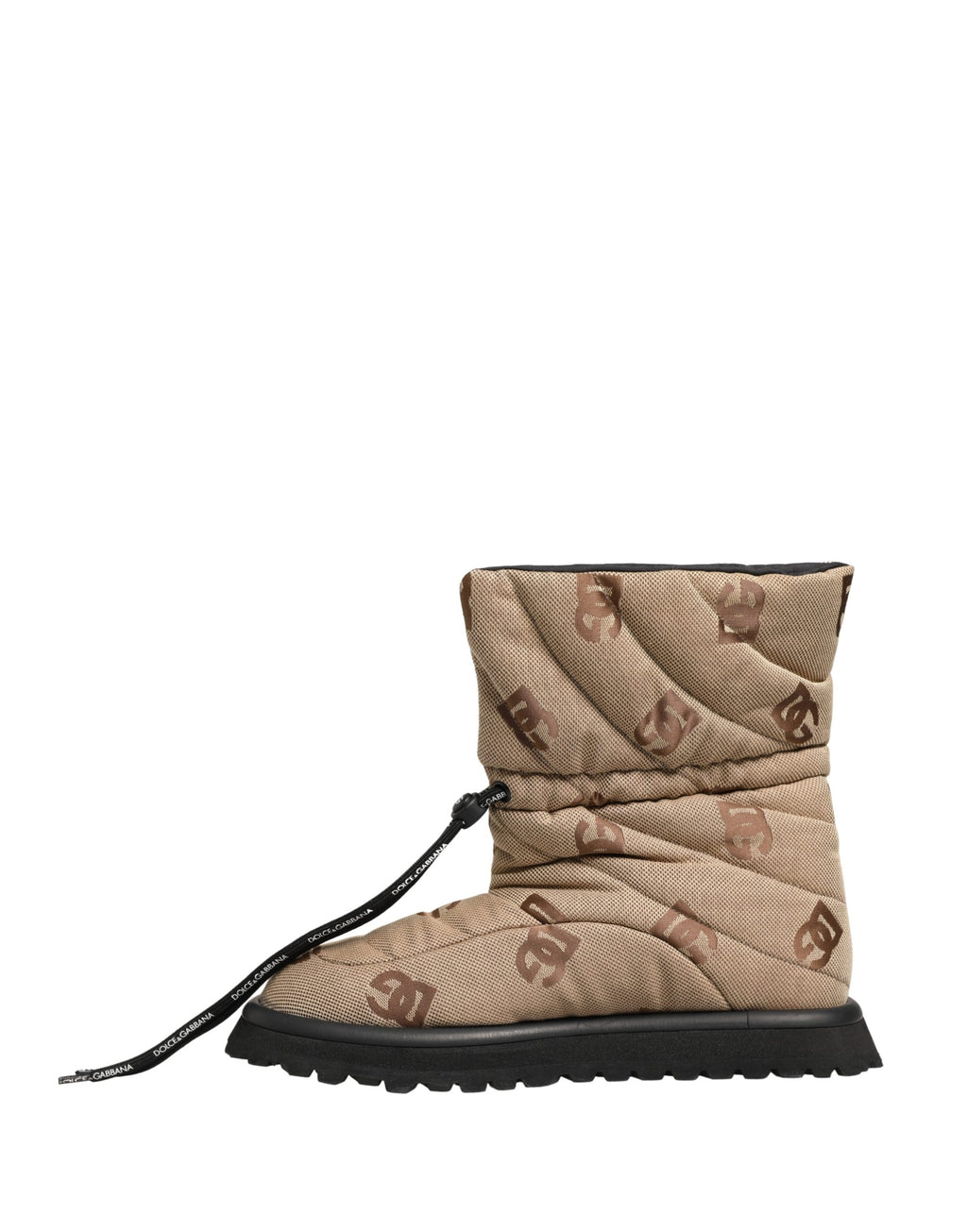 Dolce & Gabbana Braune Schnürstiefel mit Logo-Print